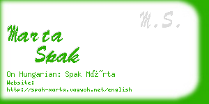 marta spak business card